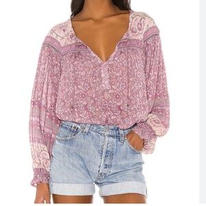 Spell Pink Floral Bohemian Blouse